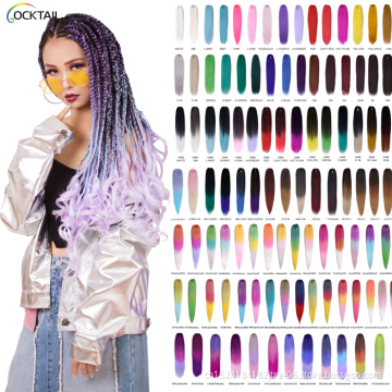 Kanekalon fiber prestretched synthetic hair weave, different length weft ombre extensions for braid
